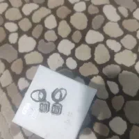 گوشواره نقره طرح جواهر