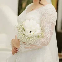 لباس عروس بسیار شیک همراه با تور