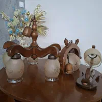 لوستر آویز چوبی درحدنو