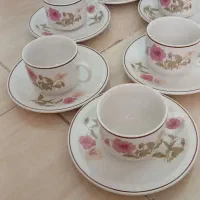 پیش دستی گل سرخی ۴ عدد مربا خوری گل سرخی