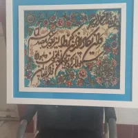 تابلو فرش وان یکاد دستبافت جل و جلاله برجسته باقاب