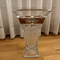 گلدان بوهمیا طلاکوب