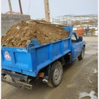 حمل خاک و نخاله .شن و ماسه با نیسان کمپرسی.