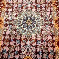 فرش دستباف گل و چله ابریشم اصفهان|فرش|تهران, گلستان (شهرک راه آهن)|دیوار