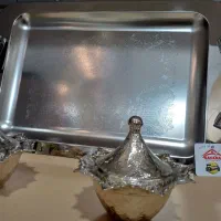 سینی استیل پخش عمده بنکدار تولید پذیرایی|ظروف سرو و پذیرایی|رباط‌کریم, شترخوار|دیوار