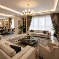 ۱۴۰متر سه خواب فول غرق نور پرده خور شهرآرا
