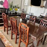 میز ناهار خوری شیش نفره با چوب محکم و مقاوم