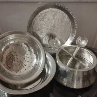 سرویس ظروف مسی سیسمونی یا نوزادی عتیقه وانتیک|کلکسیون اشیاء عتیقه|قم, باجک یک|دیوار