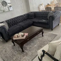 مبل ال شکل همراه با میز جلو مبلی