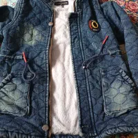 کاپشن جین اسپرت داخل خز درحدنو