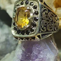 انگشتر سیترین جواهری رکاب دستساز گارنت کد ۲|جواهرات|اصفهان, شیخ اشراق|دیوار