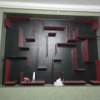 کتابخانه ام دی اف شیک و تمیز|کتابخانه، شلف، قفسههای دیواری|نیشابور, شهرک فرهنگیان|دیوار