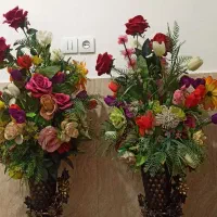 دوعددپایه گل وگل مصنوعی