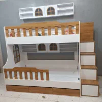 تخت دوطبقه زیبا مدل D-073N|تخت و سرویس خواب|رشت, جانبازان|دیوار