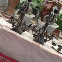 یک جفت شمعدان فلزی|مجسمه، تندیس، ماکت|خمینیشهر, |دیوار