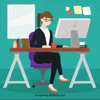 یک نفر کارمند منشی خانم