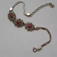 دستبند نقره با نگین یاقوت|جواهرات|نجف‌آباد, کشاورز|دیوار