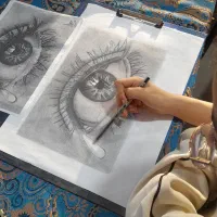 اموزش طراحی، مدادرنگ، ابرنگ، سیاه قلم