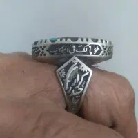 دوتا انگشتر نقره فیروزه نیشابوری با ضمانت اصالت .