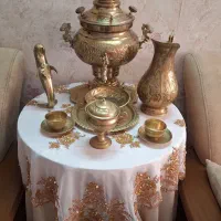 ست سماور برنجی تزیینی با میز