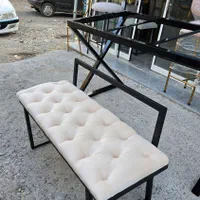 پاف نیمکت پشتی دار ساده لمسه برند مبل مشهد