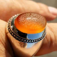 انگشتر صدوقی عقیق خط برجسته ناب یمنی