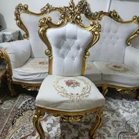 مبل سلطنتی 9 نفره به همراه سه عدد میز چوبی|مبلمان خانگی و میز عسلی|مشهد, حسین‌آباد|دیوار