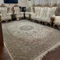 مبل سلطنتی ۹ نفره با چوب راش رنگ طلایی