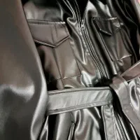 مانتو چرم مشکی|لباس|آباده, |دیوار