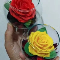 گل رز دستساز داخل شیشه توپی