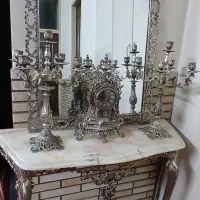 آینه وشمعدان ولوستر برنجی