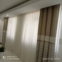 پرده پذیرایی حریر 4 متر همراه با دوعدد بغل پرده