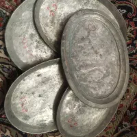 سینی مسی و پارچ چراغ گلابپاش گلدون عتیقه|کلکسیون اشیاء عتیقه|فسا, |دیوار