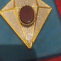 گردنبند بانگین اصلی عقیق. روکش طلا