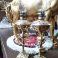 چراغ نفتی برنز دو عدد
