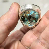 دو انگشتر فیروزه ناب نیشابوری مغز سنگ|جواهرات|بجنورد, |دیوار