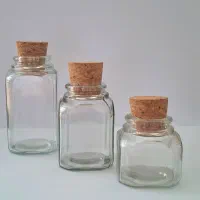 شیشه مک کارتی چهارگوش با درب چوب پنبه ایی