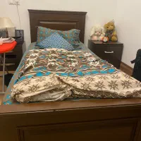 تخت خواب تمام چوب تکنفره+پا تختی+تشک|تخت و سرویس خواب|تهران, دارآباد|دیوار