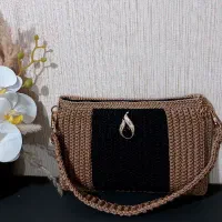 کیف دست باف مکرومه