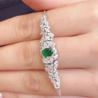 سرویس زمرد جواهر تمام نقره لوکس عین طلا خارجی|بدلیجات|تبریز, |دیوار