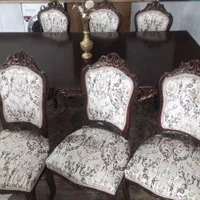 مبلمان ۹ نفره  و میز ناهارخوری ۸ نفره سلطنتی سالم|مبلمان خانگی و میز عسلی|رامسر, |دیوار
