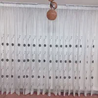 پرده حریر گلدار