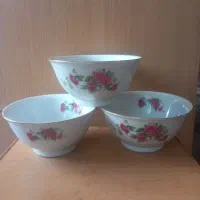 کاسه چینی گل قرمزی آنتیک