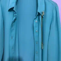 شومیز حریر فیروزه ای|لباس|تبریز, |دیوار