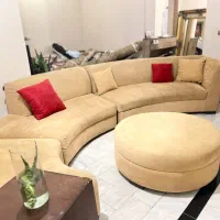 نیم ست گرد کرمی رنگ
