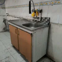 کابینت فلزی یک متری ورق ضخیم بدون پوسیدگی با سینک