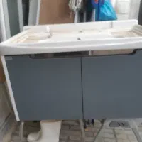 روشویی با باکس میز چوبی