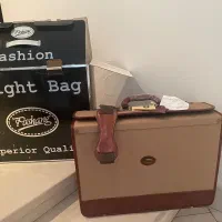 کیف مردانه چرم طبیعی و برزنت رمزدار برند پشنگ