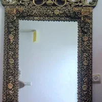 آینه کنسول مخصوص طرح طلایی و قهوه ای