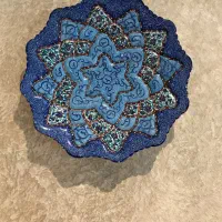 دو عدد بشقاب مینا کاری